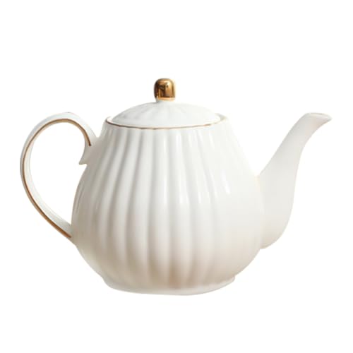 

OUNONA Ceramic Teapot, Heat-Resistant, Nordic Style, White, 800ml Capacity, Perfect for Afternoon Tea, Restaurants, Offices, Home Use, and Commercial