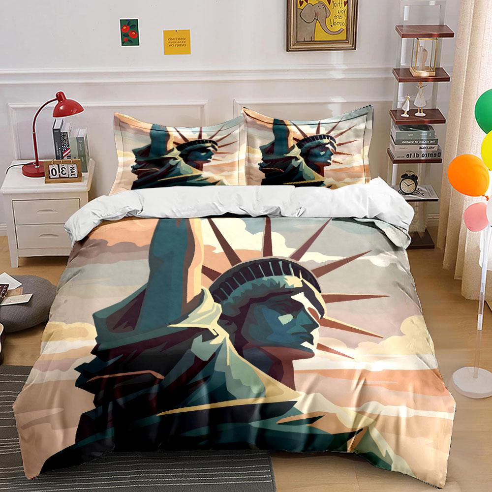 Statue of Liberty artwork. Bedding sets Duvet cover sets Duvet covers Pillowcases(1*Duvet Cover 2*Pillowcases without duvet insert)