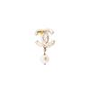 Chanel Double C Pearl Pendant Metal Earrings Women Earrings Gold Pearl-White AB5737-B04938-NB264