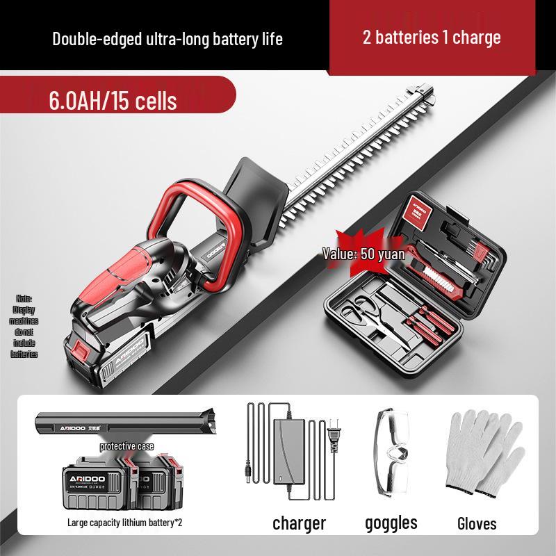 Rechargeable German Electric Hedge & Tea Tree Pruning Shears - Lithium Powered Garden Trimmer