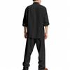Men's All-season Linen Casual Two-piece Set: Loose-fitting, Comfortable and Breathable, Long-sleeved Top and Trousers