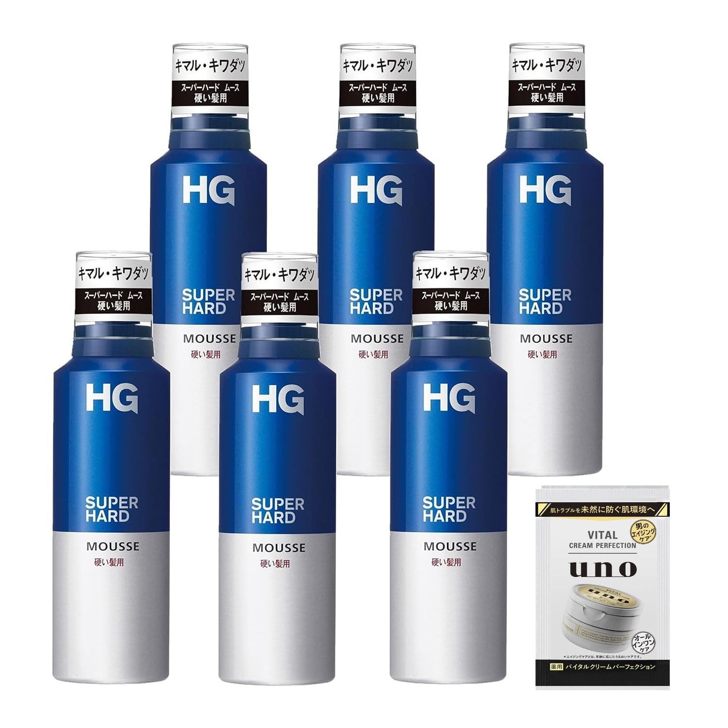 

HG Супертвердый мусс для жестких волос, набор 180 г x 6, бонус, сильная, слегка ароматизированная укладка [оптовая закупка] + стойкий мужской чистый