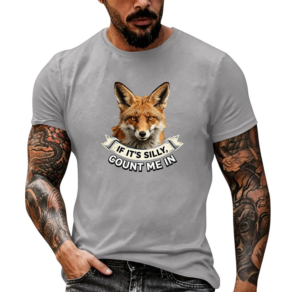 Herren Lustiger Tier-Spruch Print Vintage T-Shirt, Locker Atmungsaktiv Sommer Freizeit Oberteil