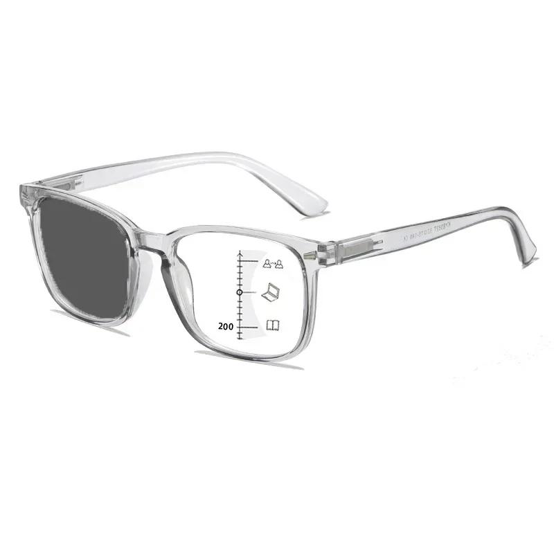 Photochromic Progressive Multifocal Glasses Luxury Trendy Presbyopia Eyewear for Women Men Near Far Sight