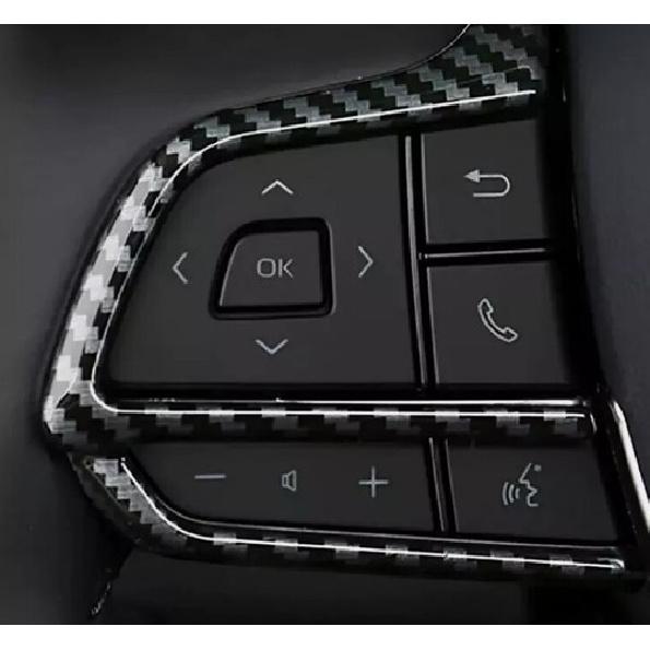 Carbon Fiber Steering Wheel Trim 3pcs For Toyota Highlander -2024