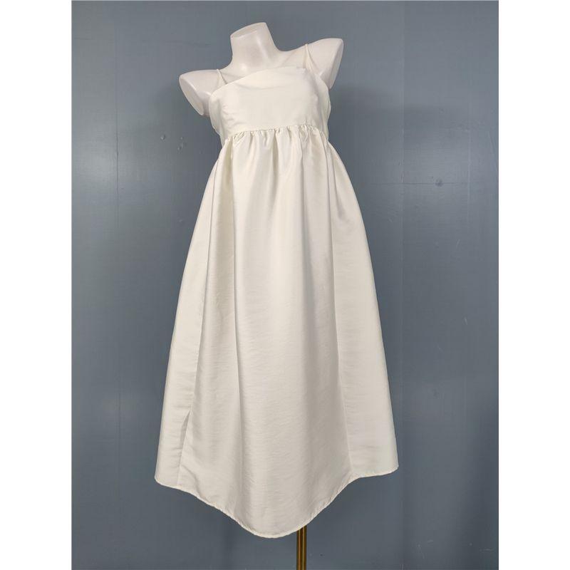 

Foreign Trade Order H Home Sling Square Collar Big Hemline Temperament Backless Personality Design High Quality Elegant Fashion Dress White XL