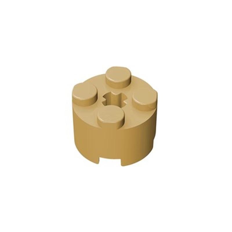 100PCS Building Blocks Bricks Thick Figures Block Cylinder Round 2 X 2 With Axle Hole Creative Size Compatible With 3941 6143