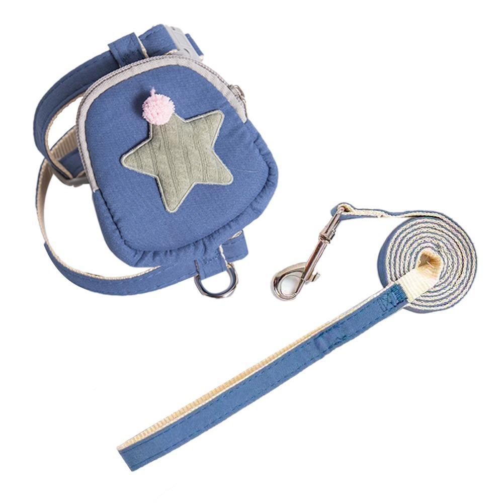 Adjustable Dog Harness Escape Proof Pet Walking Rope Cute Star Pattern Dog Leash Street Walk