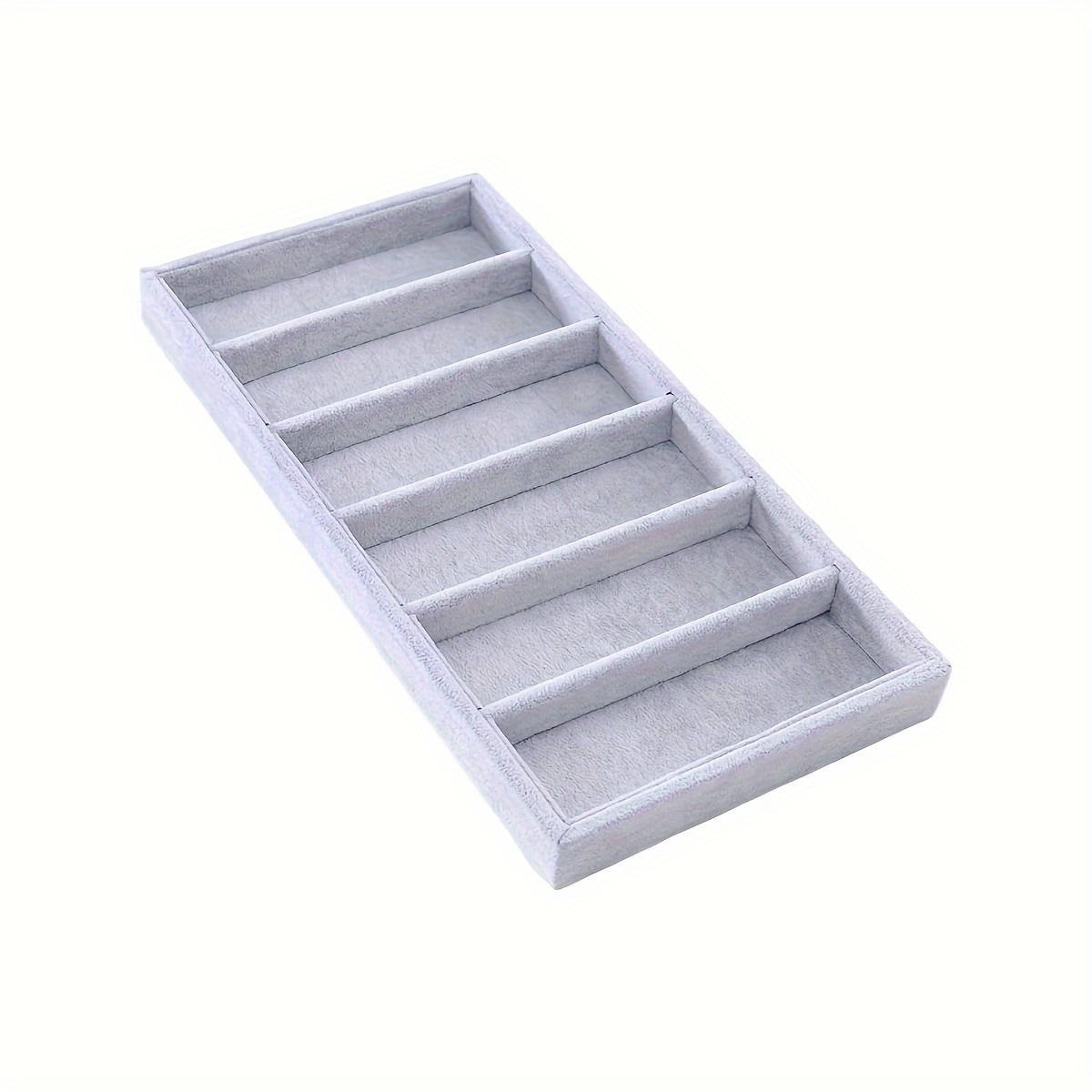 

Velvet Glasses Organizer Tray 6 Grid Display Case with Lid for Eyeglasses Sunglasses Jewelry Watch Storage серый
