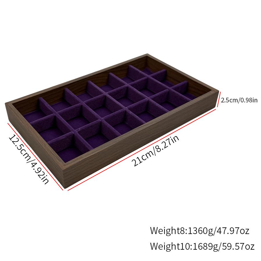 1 Pc, Walnut Wood Pattern Jewelry Box, Jewelry Tray, Suitable for Storing Necklaces, Rings, Earrings and Ear Studs. Color: Violet