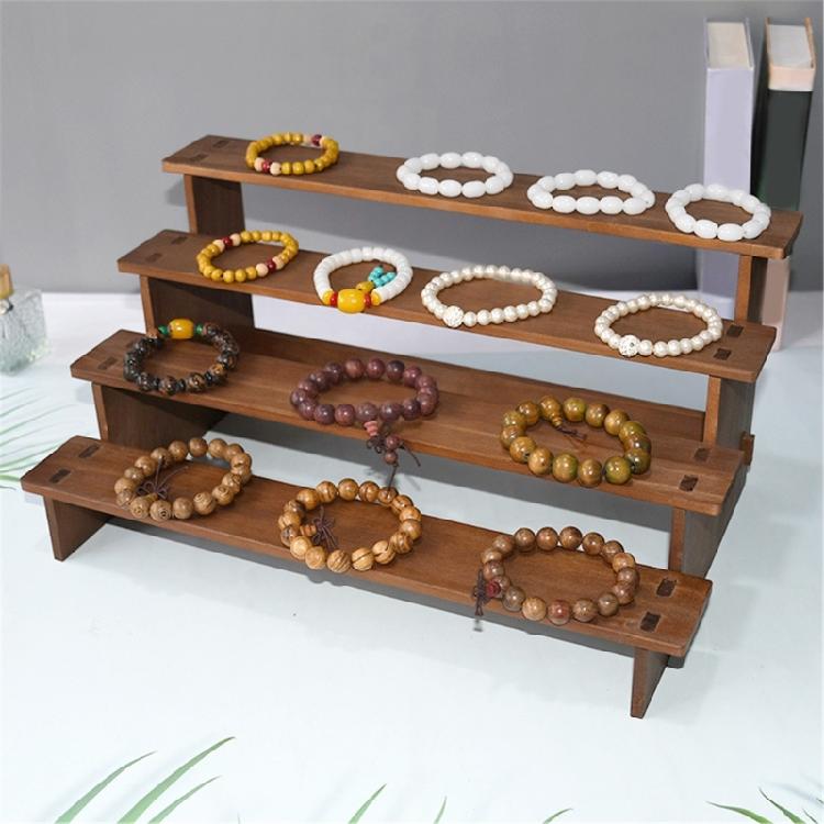 Unique Wood Bangles Display Stand Elegant Four Tiers Stylish Wood Bracelets Holder For Celebration And Gatherings
