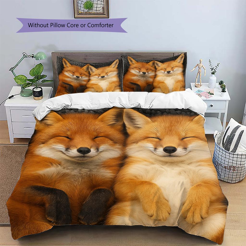 Cartoon Pattern Bedding Quilt Set Quilt Cover Pillowcase Home Decoration Birthday Gift (1 * Duvet Cover + 2 * Pillowcase, Without Core)