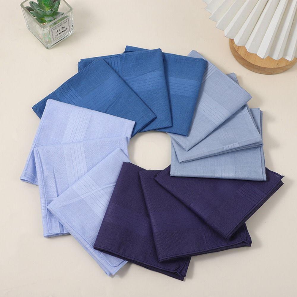 12Pcs/Set Sweat Absorbent Pocket Plaid Square Towel Men's Cotton Handkerchiefs  Wedding Season