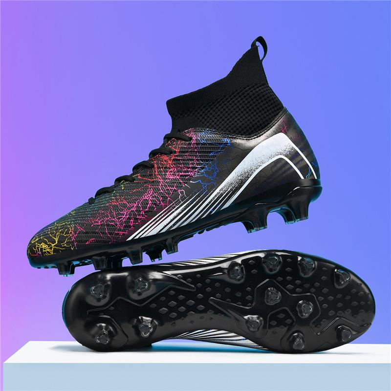 Student football shoes youth men's and women's high-top spike sneakers summer children's broken nail training shoes