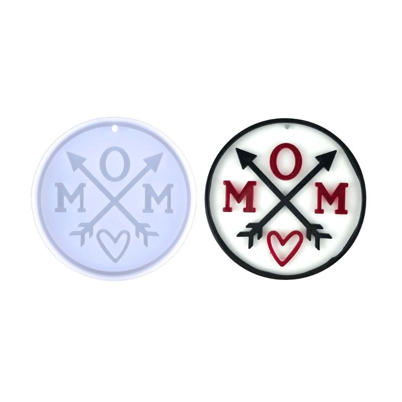 Kreis Silikonharzform, Muttertag Epoxidgussform für DIY Handwerk Anhänger Schmuckherstellung Schlüsselanhänger Silikonform