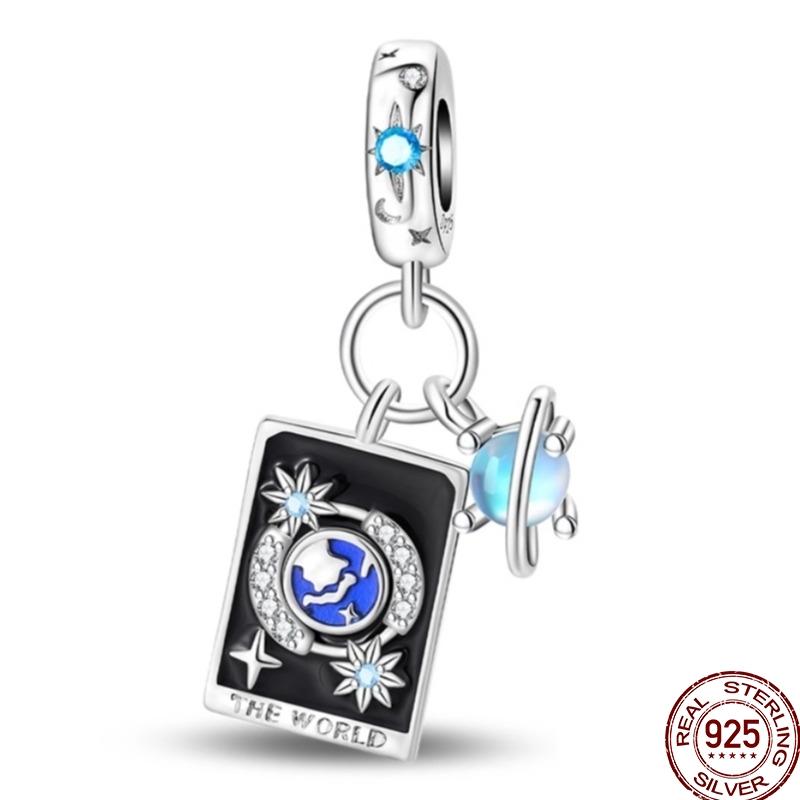 Original Copper Charm Beads Luminous Firefly Tarot Card Perfume Butterfly Bead For Women Diy Bracelet Charm Jewelry