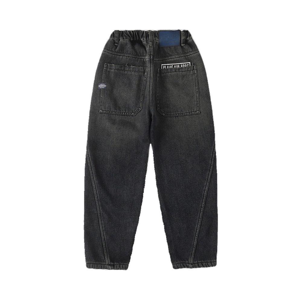 Dětské Chlapecké Džínové Kalhoty Bavlna Jednobarevné Elastický Pás Kojenecké Dětské Chlapecké Džíny Volné Univerzální Mladý Dospívající Chlapci Kalhoty