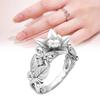 Flower Ring Leaf Hand Jewelry Decorative Ornaments Gift Fashion Elegant Simple
