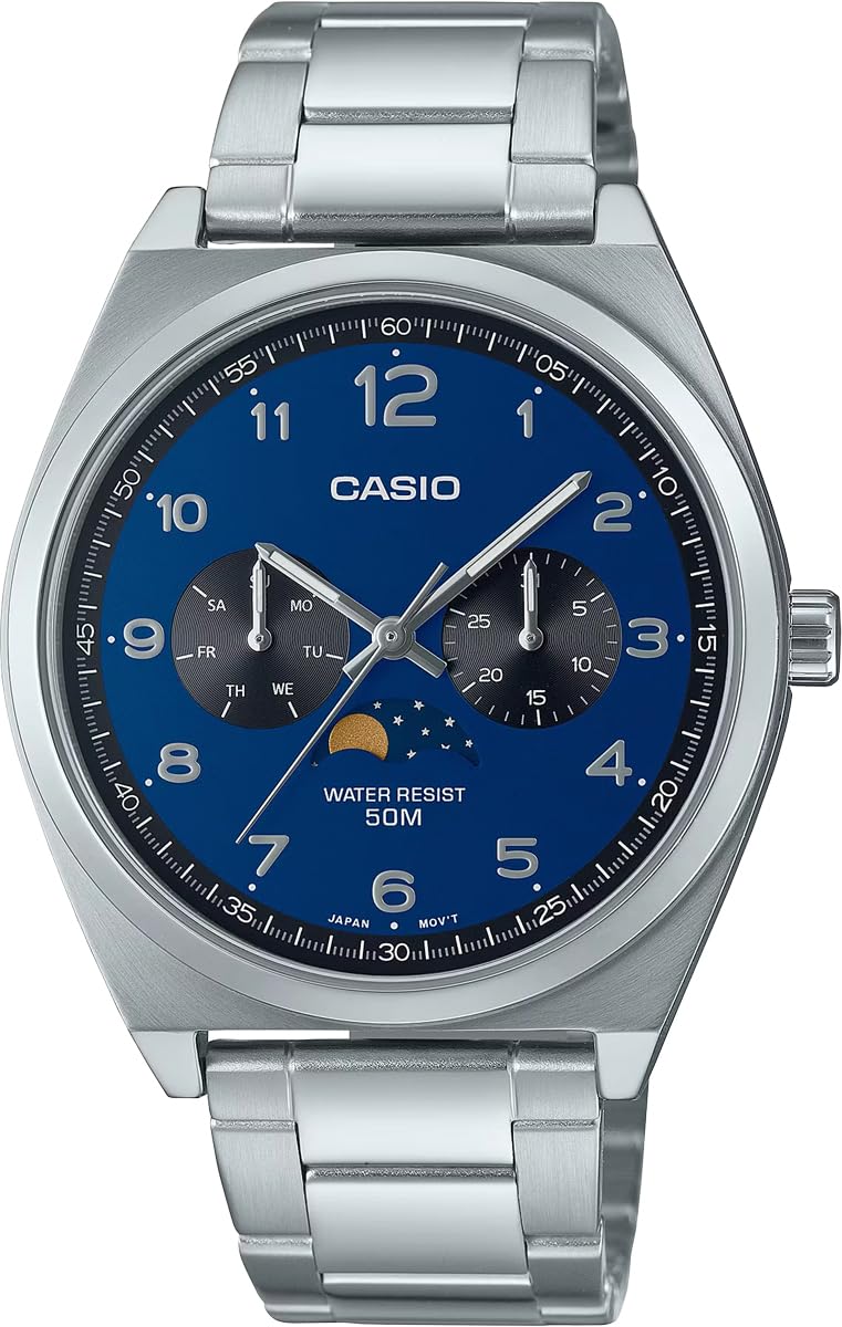 

CASIO Standard Moon Phase Analog Watch Metal Band Navy Overseas Model [Casio] Men s MTP-M300D-2AV [Item]