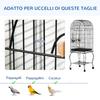Cușcă pentru Păsări și Canari, Volieră cu Roți din Metal Negru 51x51x153 cm