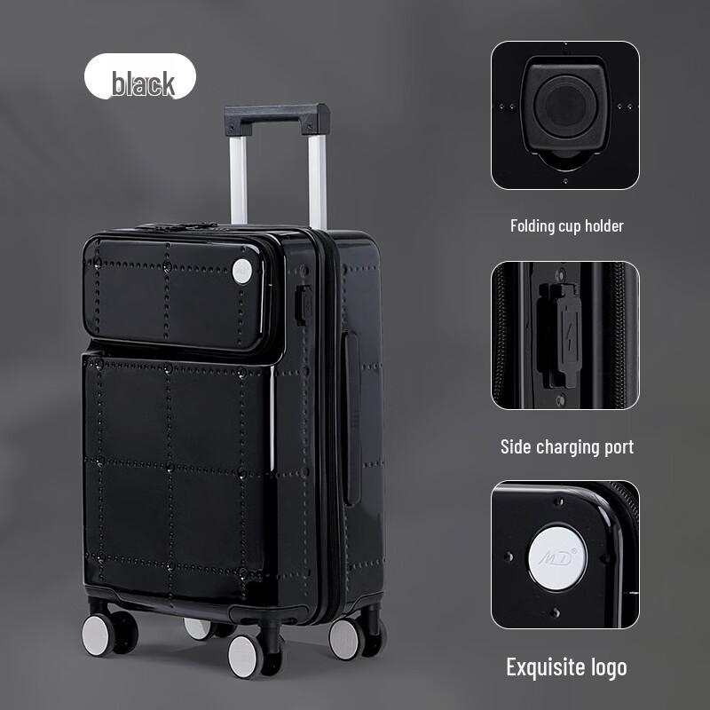 

Women s Front-Opening Luggage with Cup Holder 20 inch