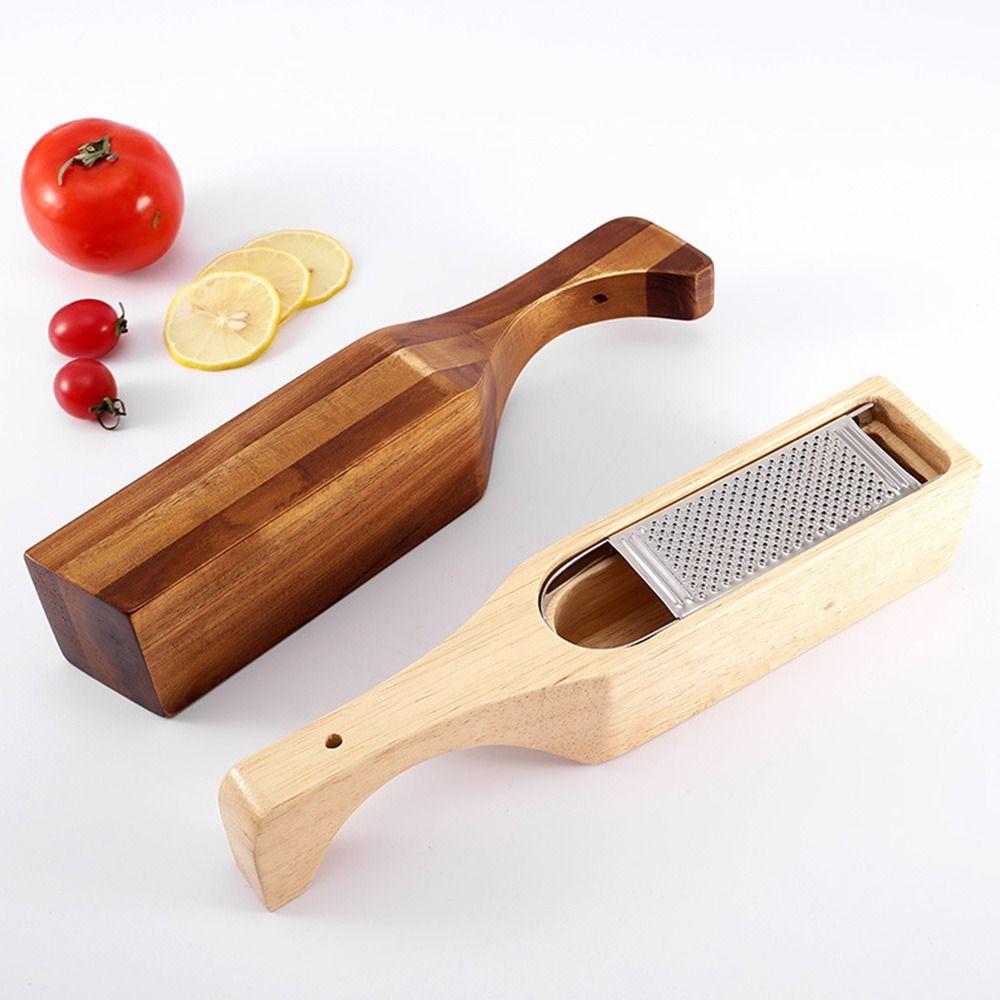 with Handle Stainless Steel Cheese Grater With Wood Container Cheese Slicer Set  Radish