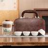 Hand-painted distant mountain travel tea set, high-end outdoor portable Kung Fu tea set, tea cup light luxury gift box set, commemorative gift.