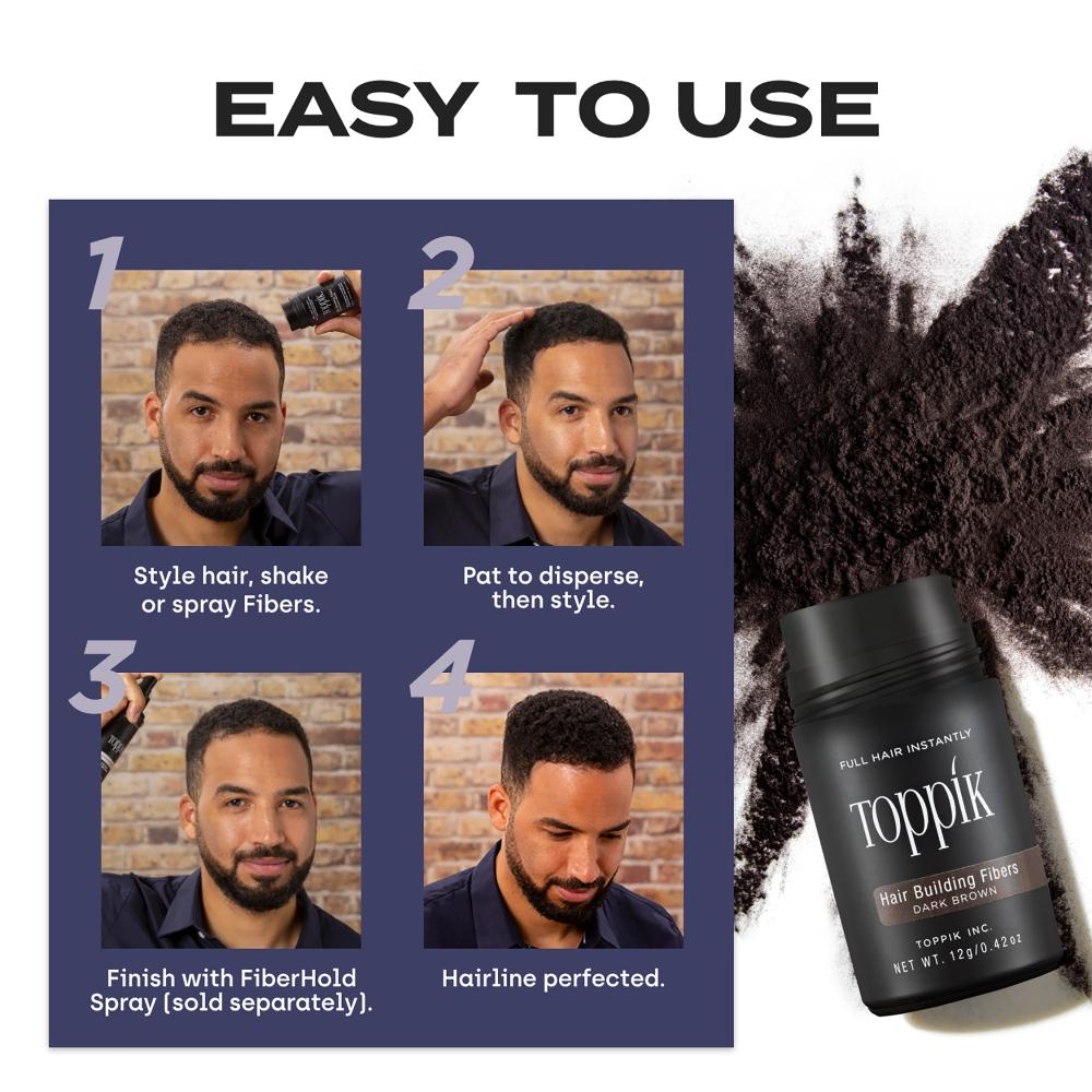 Fibres épaississantes Pour Cheveux - Marron Foncé - 12 G - Pour Cheveux Fins Et Perte De Volume