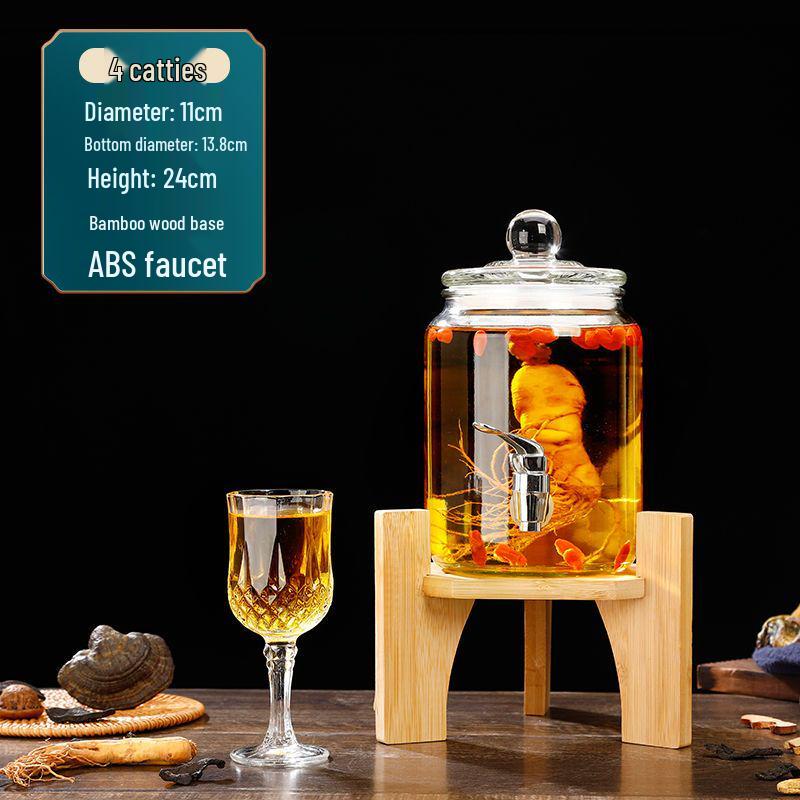 Glas-Infusionsbehälter mit Zapfhahn: 10-20 Jin Versiegelte Enzym- und Kimchi-Weinlagerung