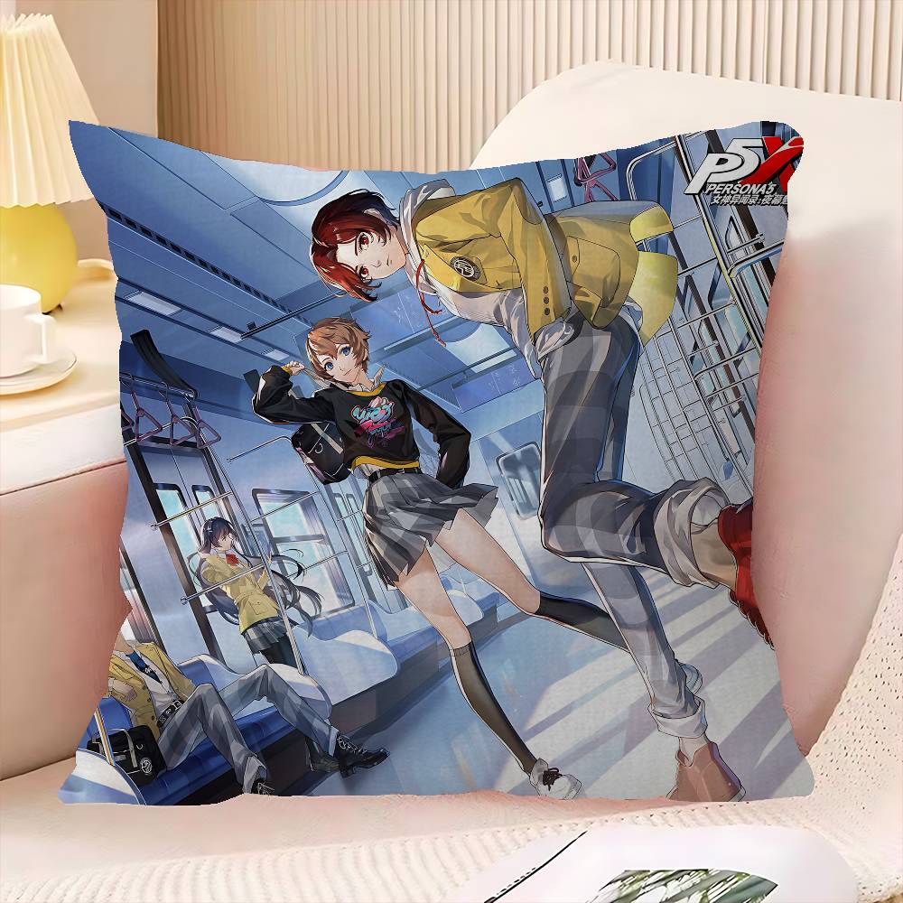 Hot Video P-Persona 5 Gaming Cushion Cover Pillowcase Upholstery Sofa Throw Pillow Home Decor Pillowcas