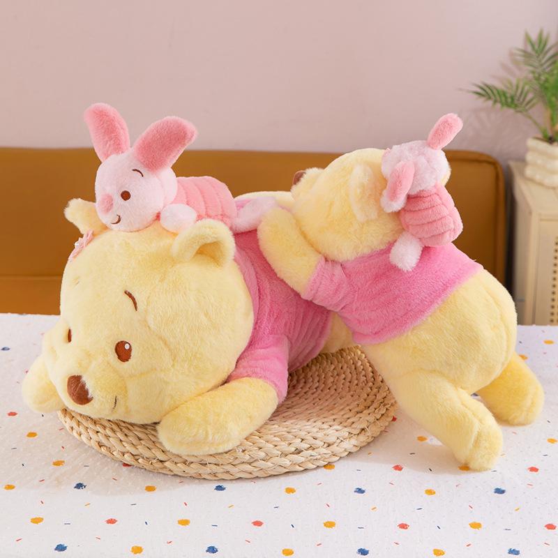Entzückendes liegendes Bären-Plüschkissen - Ferkel & Winnie Puuh Puppe für Kinder und Mädchen