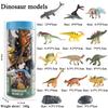 Oenux Miniature Animals Set Wild Sealife Farm Dinosaur Brinquedo Figurine Model Action Figures Zoo Cute Education Kids Toy Gift