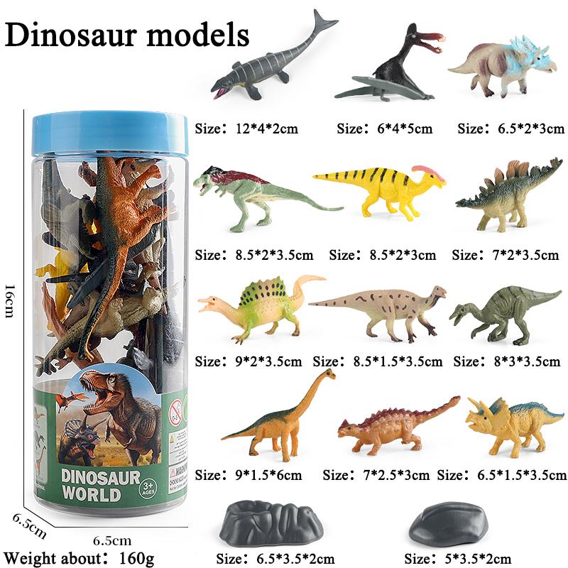 Oenux Miniature Animals Set Wild Sealife Farm Dinosaur Brinquedo Figurine Model Action Figures Zoo Cute Education Kids Toy Gift