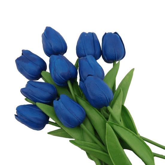 6 Pcs Artificial Tulip Flowers Real Touch Faux PU Tulip Bouquet Fake Flower Arrangement for Home Room Office Party Wedding Decoration