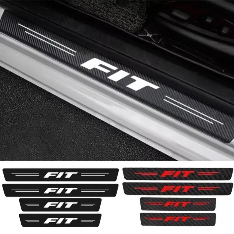 4pcs Car Sill Pedal Rear Bumper Protection Stickers for Honda FIT     2018 2017 2016 2015 2014