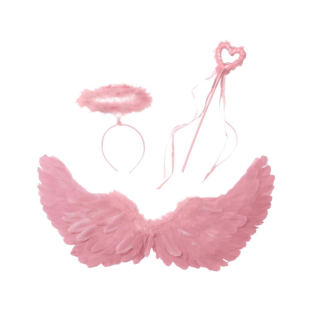 Costume Set For Women Angel Feather Headband Wand For Halloween Cosplay