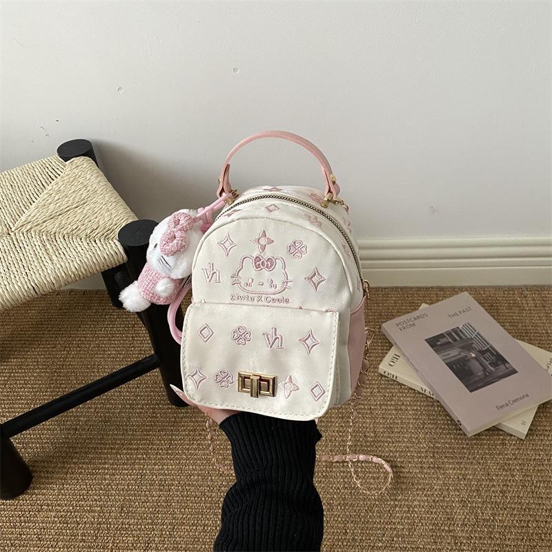 Schoolbag Backpack Kitty Cartoon Korean Version of Hello Kitty Women's New Spring Versatile Casual Commuter Backpack Soft