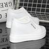 Fashion Women Breathable Sneakers Increased Platform Shoes 10CM Casual Footwear Leisure Leather White Vulcanize Shoes