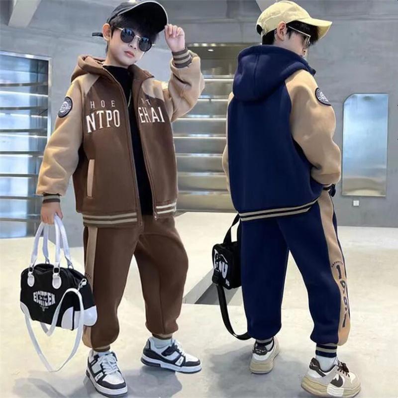 Boys' Autumn Set Youth and Children's Sportswear Spring and Autumn Leisure Two Piece Set for Boys