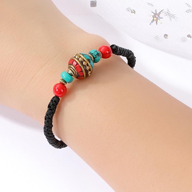 Retro handmade Tibetan jewelry Nepalese beaded bracelet ethnic Tibetan exotic woven bracelet copper bead bracelet