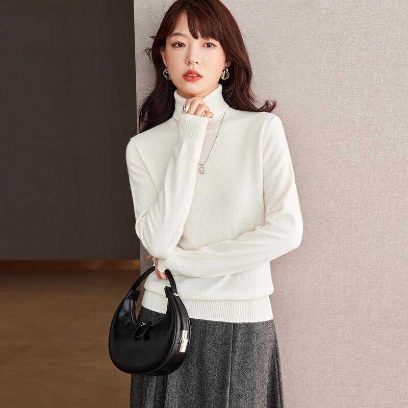 Srcr Women's 100% Cashmere Turtleneck Sweater