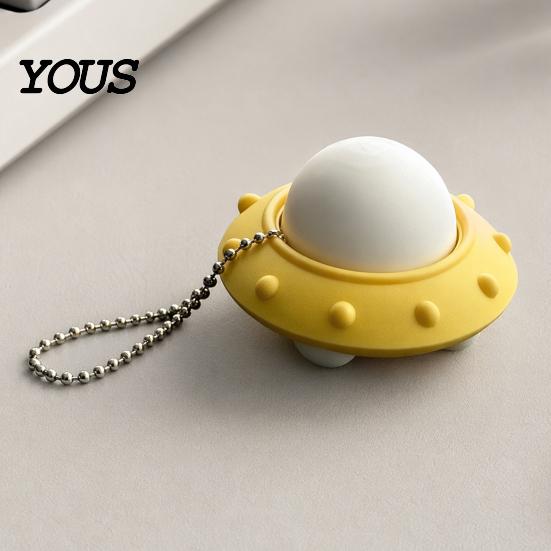UFO Shaped Toy 3D Printed Decompression Toy, Creative Flying Saucer Fidget Pendant with Safe PLA Metal Bead Chain for Stress Relief, Anxiety