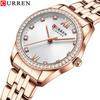 CURREN New Top Women's Watch Fashion Diamond Watches Small Light Thin Steel Band Fashion Waterproof Quartz Watches