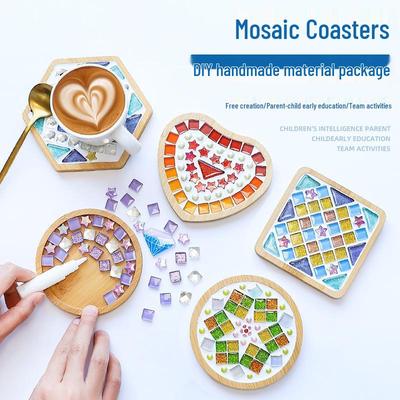 Mosaik DIY Untersetzer-Set: Kreative handgemachte Collage für Kinder - Perfektes Vatertagsgeschenk
