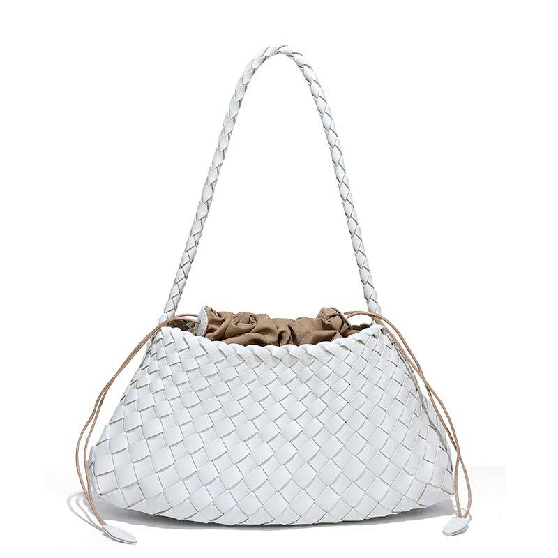 Borsa da donna a spalla singola borsa intrecciata alla moda borsa versatile da sotto braccio borsa a mano retrò madre e figlio