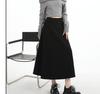 Plus Size Women's Elastic Wool A-line Winter Skirt 1407#