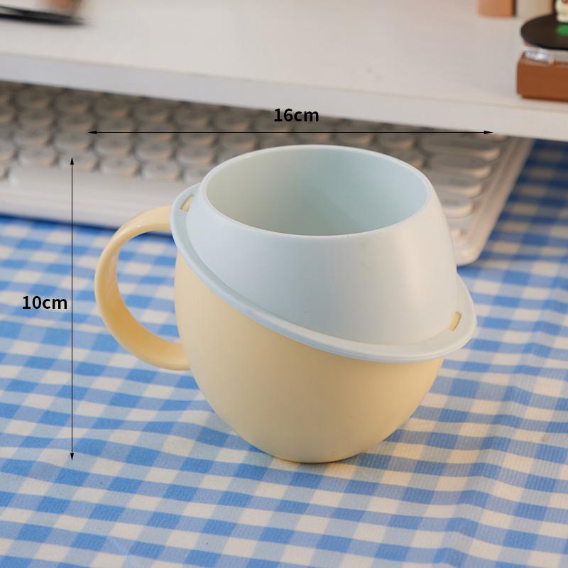 

Съемный стакан для полоскания ртаМилый стакан для чистки зубовБольшой емкости Бытовой стакан для воды для туалетных принадлежностей 401-500ml жёлтый