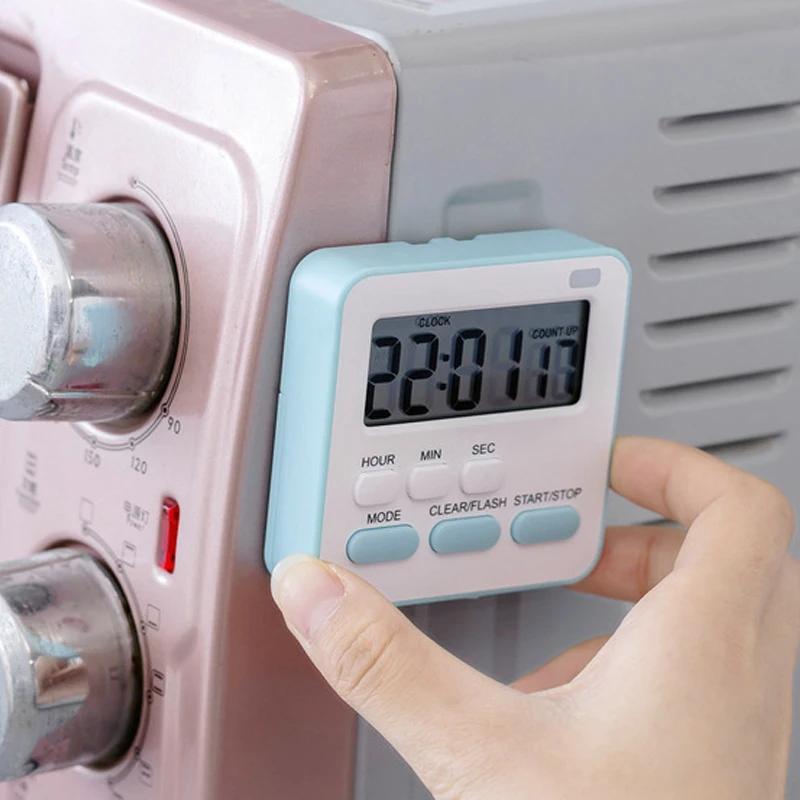 Tragbare Mini-Digitaluhr mit Blinklicht, Timer, Kochen, Küche, Sport, Studium, Spiel mit magnetischem Countdown-Wecker 2023