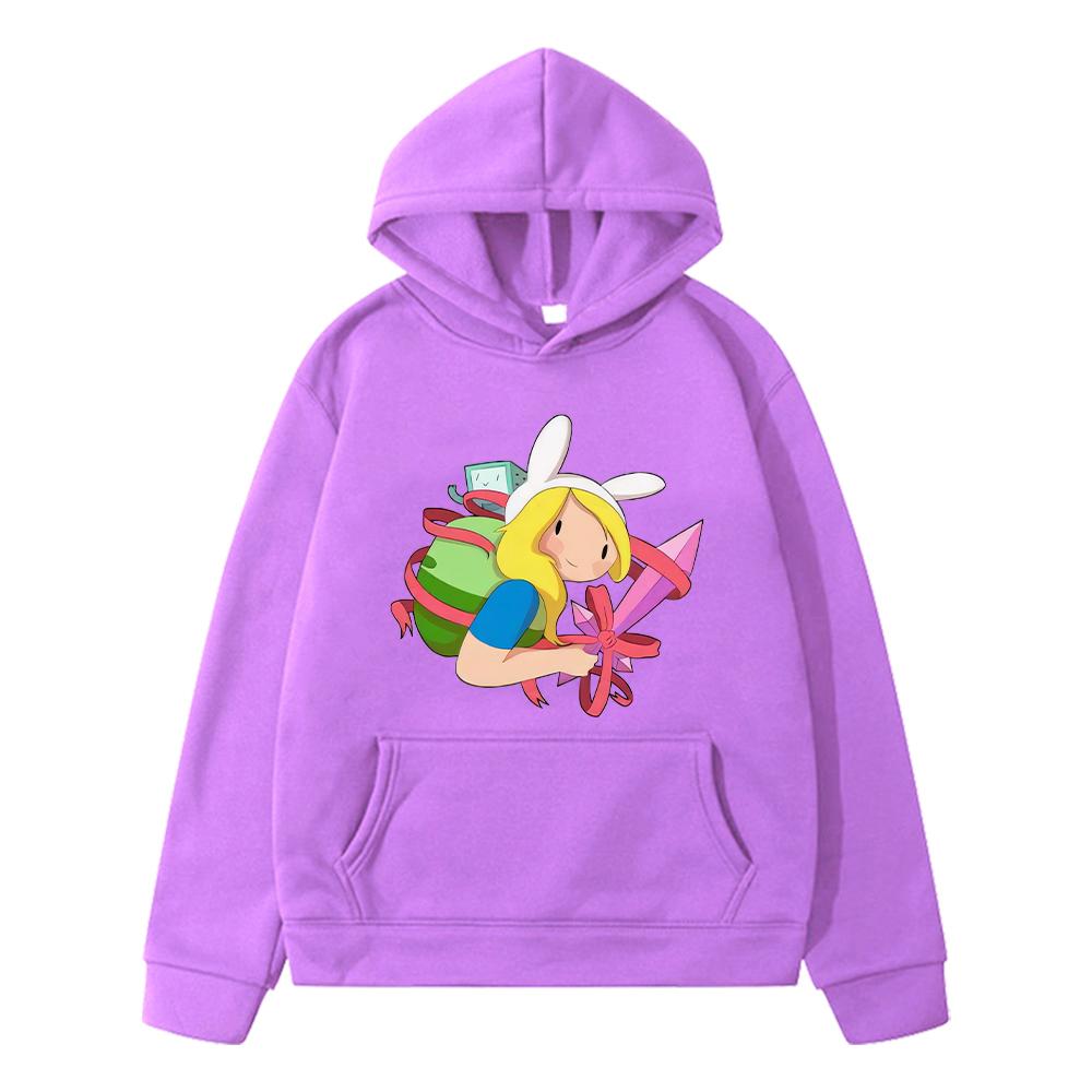 Bluza z kapturem z nadrukiem Czas przygody, anime, jesienna bluza dla chłopców, kurtka y2k, sudadera, bluzy z kapturem Kawaii, bluza polarowa, ubrania dla dzieci, dziewczyny, bluzki z kreskówek