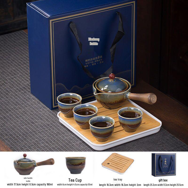 Portable Travel Kung Fu Tea Set: 1 Pot & 4 Cups in Gift Box, Custom Logo Option